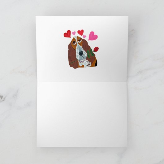 Carte Joyeuse Saint-Valentin aux Dachshunds dans une fou (Intérieur)