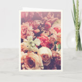 Carte Joyeuse Saint-Valentin avec bouquet de fleurs vint (Dos)