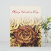Carte Joyeuse Saint-Valentin avec bouquet de roses jaune (Debout devant)