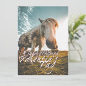Carte Joyeuse Saint-Valentin avec cheval qui regarde (Debout devant)