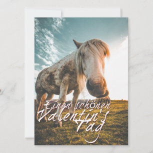 Carte Joyeuse Saint-Valentin avec cheval qui regarde