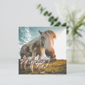 Carte Joyeuse Saint-Valentin avec cheval qui regarde (Debout devant)