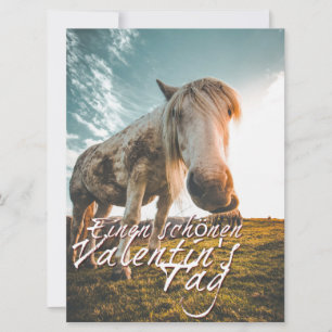 Carte Joyeuse Saint-Valentin avec cheval qui regarde