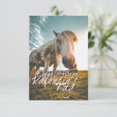 Carte Joyeuse Saint-Valentin avec cheval qui regarde (Debout devant)