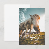 Carte Joyeuse Saint-Valentin avec cheval qui regarde (Devant / Derrière)