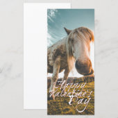 Carte Joyeuse Saint-Valentin avec cheval regardant (Devant / Derrière)