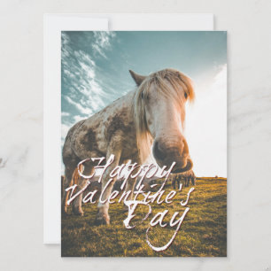 Carte Joyeuse Saint-Valentin avec cheval regardant