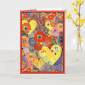 Carte Joyeuse Saint-Valentin avec des cœurs et des (Fleur jaune)
