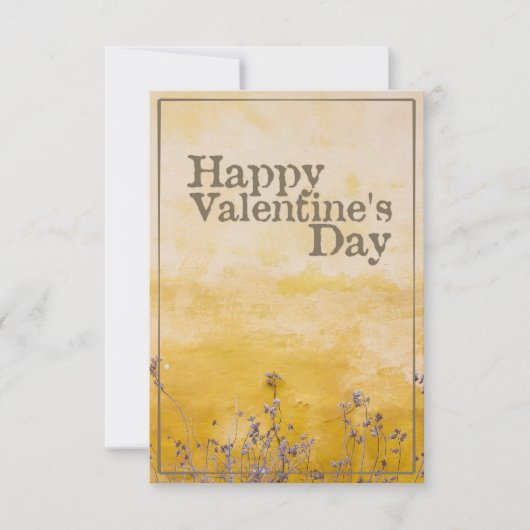 Carte Joyeuse Saint-Valentin avec Prairie de Fleurs Vint (Devant)