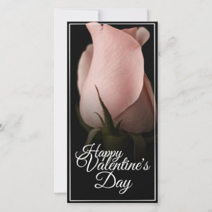 Carte Joyeuse Saint-Valentin avec rose rose
