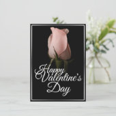 Carte Joyeuse Saint-Valentin avec rose rose (Debout devant)