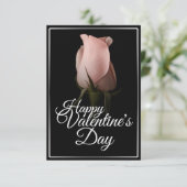 Carte Joyeuse Saint-Valentin avec rose rose (Debout devant)
