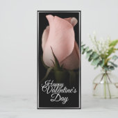 Carte Joyeuse Saint-Valentin avec rose rose (Debout devant)