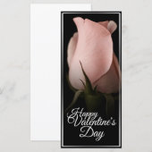 Carte Joyeuse Saint-Valentin avec rose rose (Devant / Derrière)
