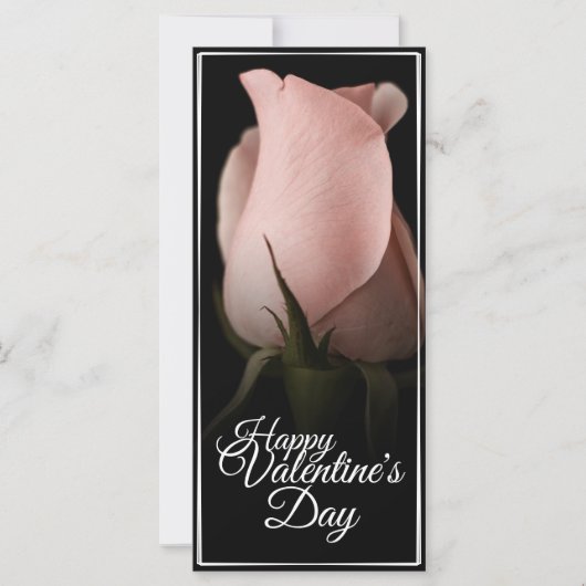 Carte Joyeuse Saint-Valentin avec rose rose (Devant)