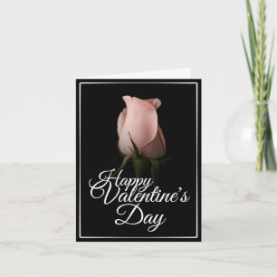 Carte Joyeuse Saint-Valentin avec rose rose