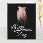 Carte Joyeuse Saint-Valentin avec rose rose (Fleur jaune)