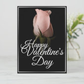Carte Joyeuse Saint-Valentin avec rose rose (Debout devant)
