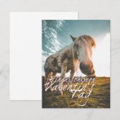Carte Joyeuse Saint-Valentin avec un cheval qui regarde (Devant / Derrière)