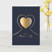 Carte Joyeuse Saint-Valentin | Bleu et Or Élégant (Fleur jaune)