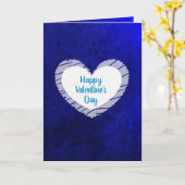 Carte Joyeuse Saint-Valentin Blue Ombre (Fleur jaune)