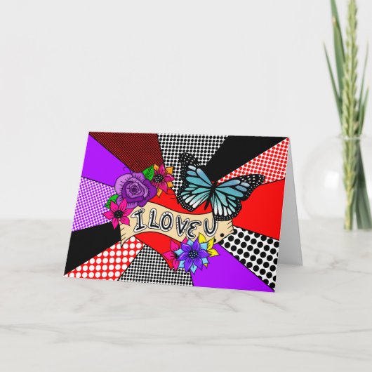 Carte Joyeuse Saint-Valentin Chéri | Art Graffiti (Devant)