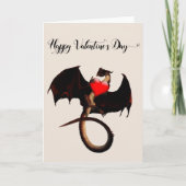 Carte Joyeuse Saint Valentin Cœur de Dragon Rouge (Devant)