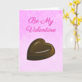 Carte Joyeuse Saint-Valentin Cœur en Chocolat (Fleur jaune)