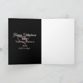 Carte Joyeuse Saint-Valentin cœur paillettes rouges nom  (Intérieur)