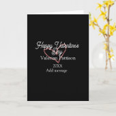 Carte Joyeuse Saint-Valentin cœur paillettes rouges nom  (Fleur jaune)