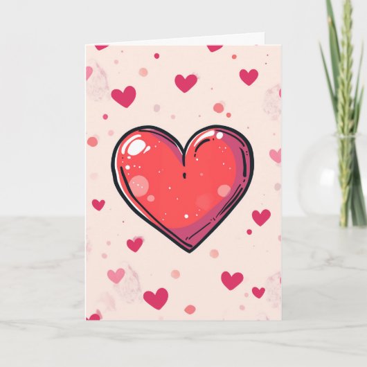 Carte Joyeuse Saint-Valentin - Cœur Peint (Devant)