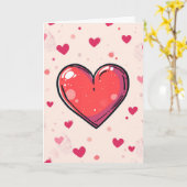 Carte Joyeuse Saint-Valentin - Cœur Peint (Fleur jaune)