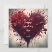 Carte Joyeuse Saint-Valentin - Cœur Rempli de Fleurs Rou (Devant)