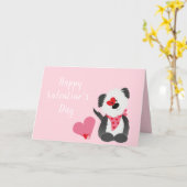 Carte Joyeuse Saint-Valentin Cœurs de chiots roses (Fleur jaune)