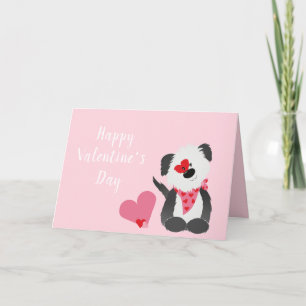 Carte Joyeuse Saint-Valentin Cœurs de chiots roses
