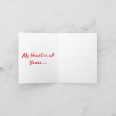 Carte Joyeuse Saint-Valentin coeurs rouges (Intérieur)