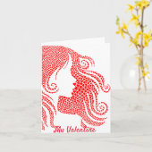 Carte Joyeuse Saint-Valentin coeurs rouges (Fleur jaune)