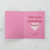 Carte Joyeuse Saint-Valentin Collage photo de cœur rose (Intérieur)