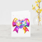 Carte Joyeuse Saint-Valentin Coquette Boule à Facettes C (Fleur jaune)