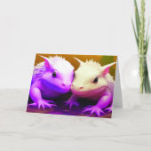 Carte Joyeuse Saint-Valentin Couple de jolis axolotls  a (Devant)