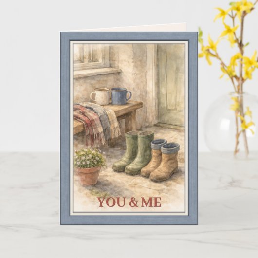 Carte Joyeuse Saint-Valentin Couple Parfait (Fleur jaune)