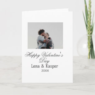 Carte Joyeuse Saint-Valentin couple photo moderne simple