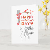 Carte Joyeuse Saint-Valentin – Couple romantique (Fleur jaune)