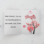 Carte Joyeuse Saint-Valentin - Couple romantique  (Intérieur)