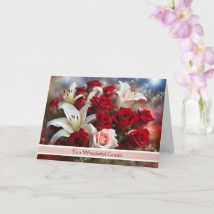 Carte Joyeuse Saint-Valentin Cousin Roses