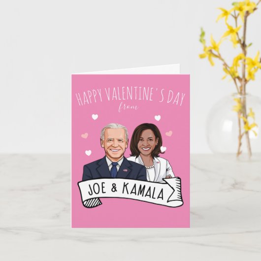 Carte Joyeuse Saint-Valentin de la part de Joe et Kamala (Fleur jaune)