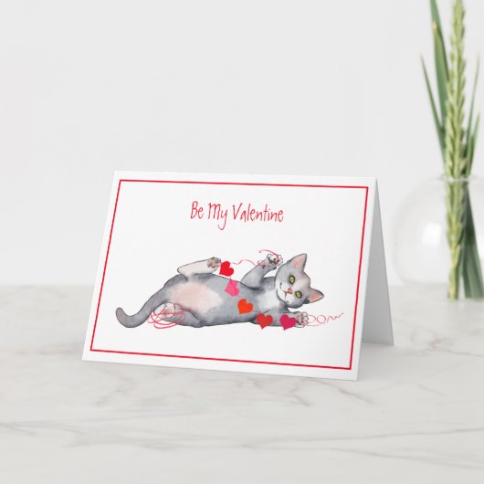 Carte Joyeuse Saint-Valentin de la part du Chat (Devant)