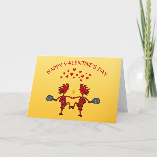 Carte Joyeuse Saint-Valentin de Pickleball - Je t'aime p (Devant)