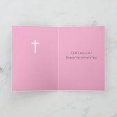 Carte Joyeuse Saint-Valentin Dieu est Amour Écriture Tul (Intérieur)