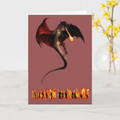 Carte Joyeuse Saint-Valentin Dragon Rouge Amour Brûle (Fleur jaune)